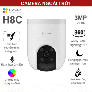 Camera Ezviz H8C 3MP quay quét 360 độ ngoài trời, đàm thoại 2 chiều
